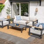 Le Mans 3 Seater Sofa With 2 Chairs & Coffee Table